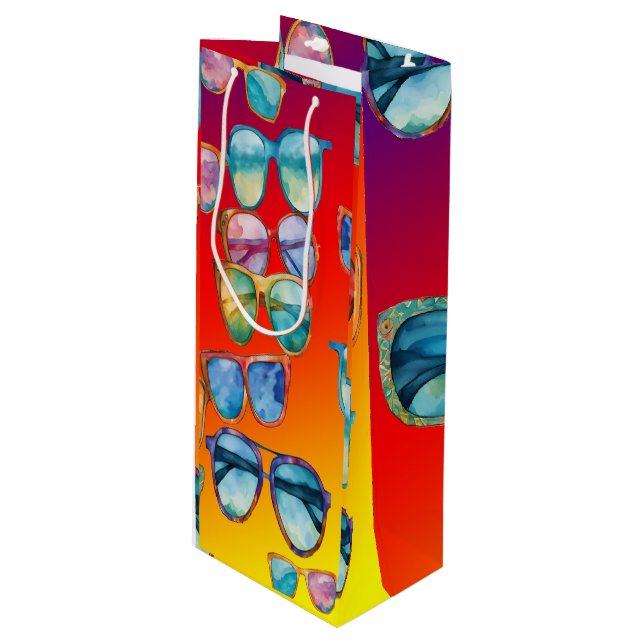 Sunglasses Boho Style Wine Gift Bag (Front Angled)