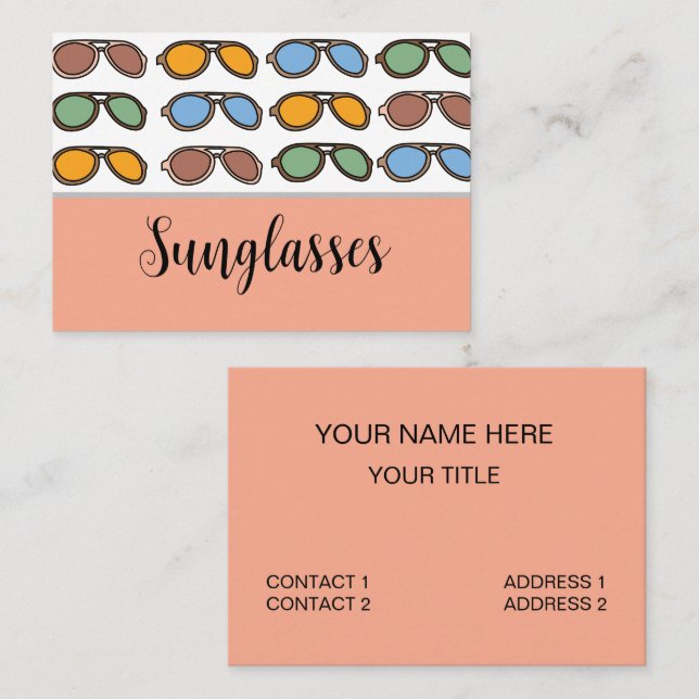 Sunglasses Colourful Summer Sunglasses Business Card (Front/Back)