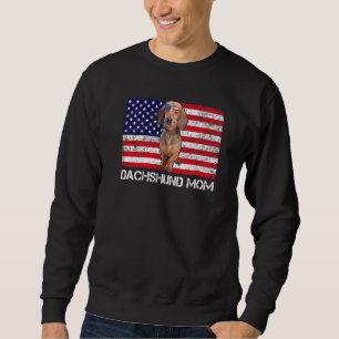 Sunglasses Dachshund Mum Flag American Usa Dog Sweatshirt