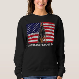 Sunglasses Doberman Pinscher Mum Flag American Usa Sweatshirt
