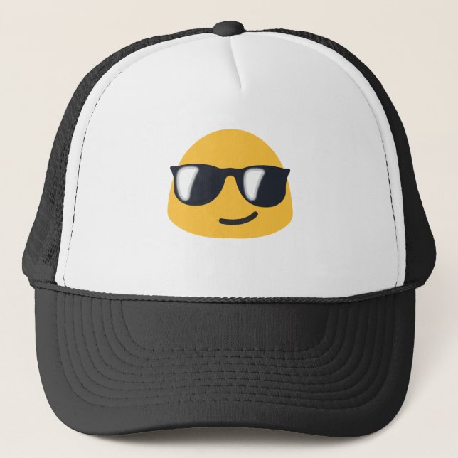 Sunglasses Emoji Trucker Hat (Front)