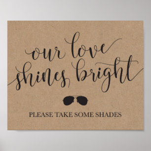 Sunglasses Favours Sign - Our Love Shines Bright