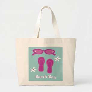Sunglasses, Flip Flops & Flowers Beach Bag