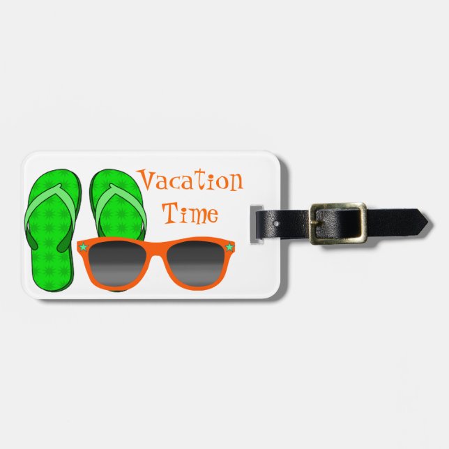 Sunglasses & Flip Flops Luggage Tag (Front Horizontal)