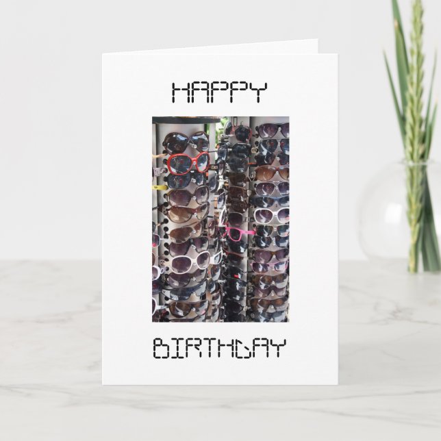 Sunglasses Happy Birthday Card (Front)
