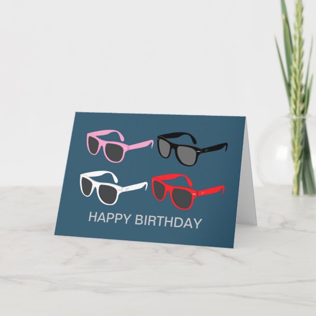 Sunglasses Happy Birthday Card (Front)