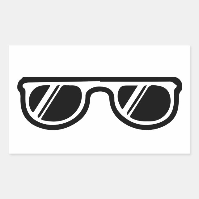 Sunglasses Illustration Rectangular Sticker (Front)