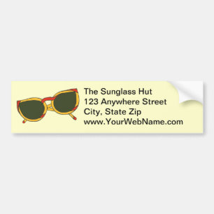 Sunglasses in yellow and red Bumper Stickers