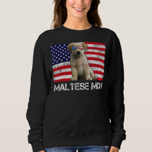 Sunglasses Maltese Mum Flag American Usa Dog Sweatshirt