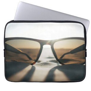Sunglasses on Sand Laptop Sleeve