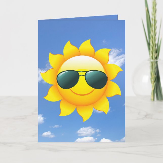 sunglasses on sun with sky card (Front)