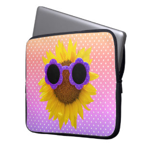 Sunglasses On Sunflower  Laptop Sleeve