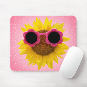 Sunglasses On Sunflower Mouse Pad