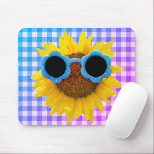 Sunglasses On Sunflower Mouse Pad