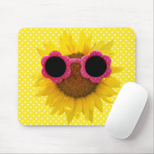 Sunglasses On Sunflower Mouse Pad