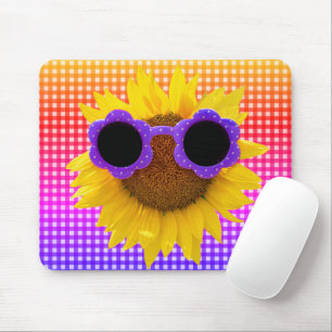 Sunglasses On Sunflower Mouse Pad