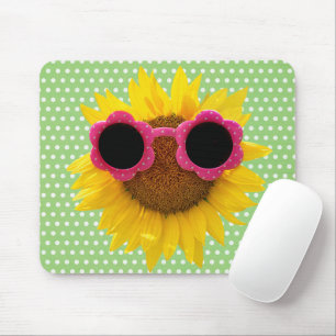 Sunglasses On Sunflower Mouse Pad