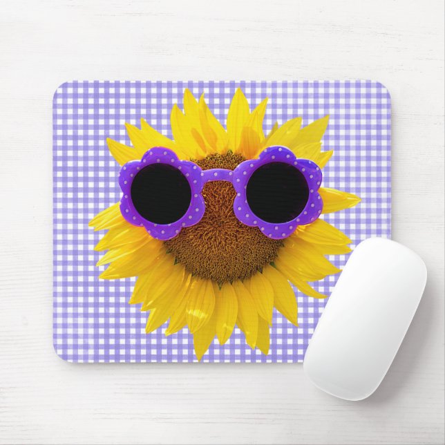 Sunglasses On Sunflower  Mouse Pad (With Mouse)