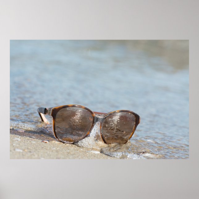 Sunglasses on the beach poster (Front)