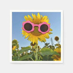 sunglasses on yellow sunflower napkin