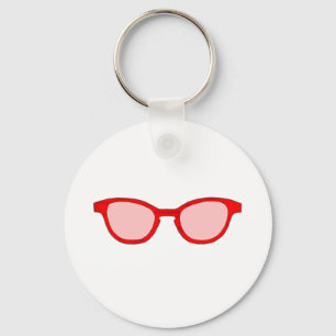 Sunglasses Red Rim Pink Lens The MUSEUM Zazzle Gif Key Ring