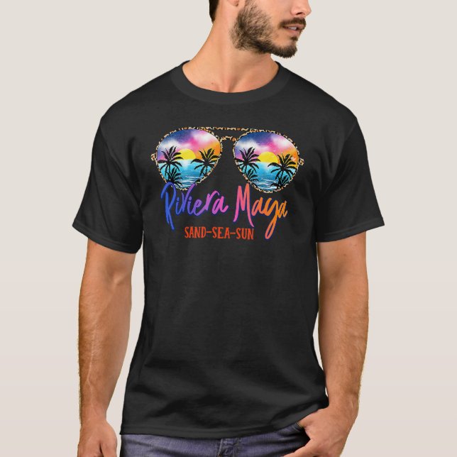 Sunglasses Riviera Maya Mexico Vacation Family Gro T-Shirt (Front)