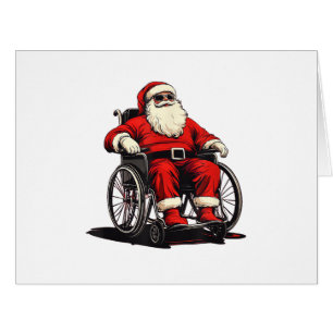 Sunglasses Santa Claus in Wheelchair for Funny Fes