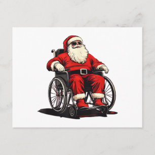 Sunglasses Santa Claus in Wheelchair for Funny Fes Enclosure Card