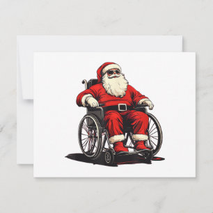Sunglasses Santa Claus in Wheelchair for Funny Fes Invitation