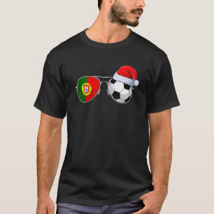 Sunglasses Santa Hat Portugal Football Team World  T-Shirt