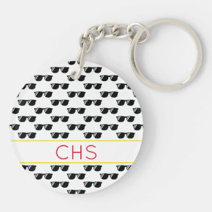 Sunglasses School INITIALS Team Colours Grad Cool  Key Ring