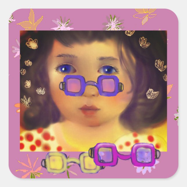 Sunglasses Square Sticker (Front)