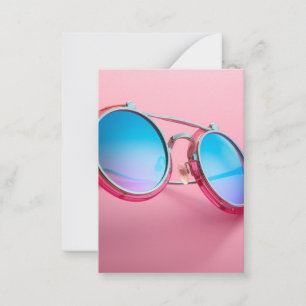 Sunglasses themed design, pink cool card