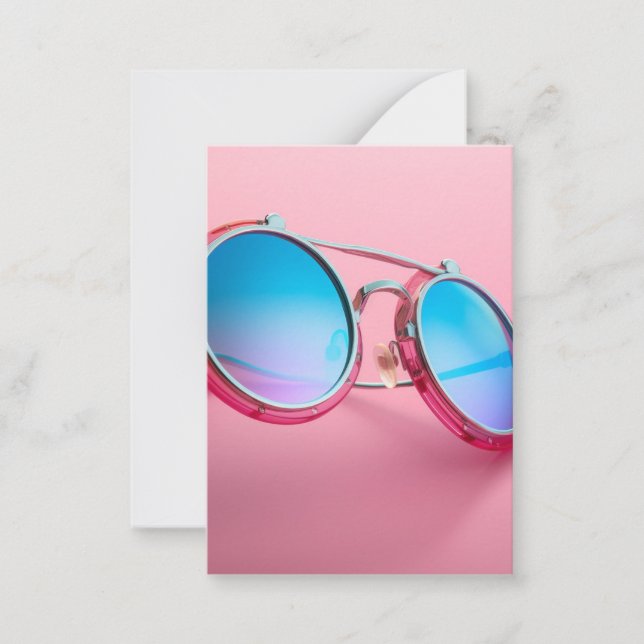 Sunglasses themed design, pink cool card (Front)