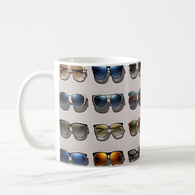 Sunglasses themed kitchen accessory gift coffee mug (Left)