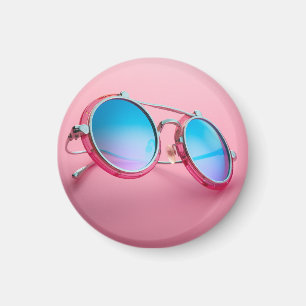 Sunglasses themed magnet, pink cool magnet