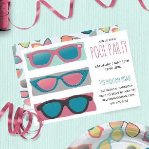 Sunglasses Trio Pink Invitation