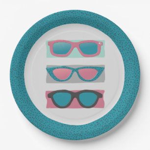 Sunglasses Trio Pink Paper Plate