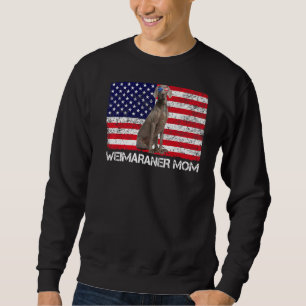 Sunglasses Weimaraner Mum Flag American Usa Dog Sweatshirt