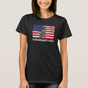 Sunglasses Weimaraner Mum Flag American Usa Dog T-Shirt