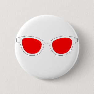 Sunglasses White Rim Red Lens The MUSEUM Zazzle Gi 6 Cm Round Badge