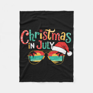 Sungled Christmas In July Summer Xmas Beach Vacati Fleece Blanket