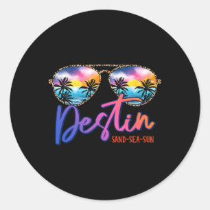 Sungles Destin Florida Beach Vacation Matching Fam Classic Round Sticker
