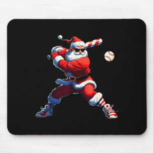 Sungles Santa Playing Baseball Christmas Pajamas X Mouse Pad
