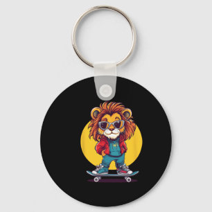 Sungles Skater Lion Costume For Skateboarding Love Key Ring