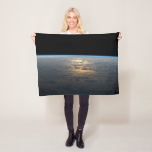 Sunglint Beams Off A Partly Cloudy South Pacific Fleece Blanket