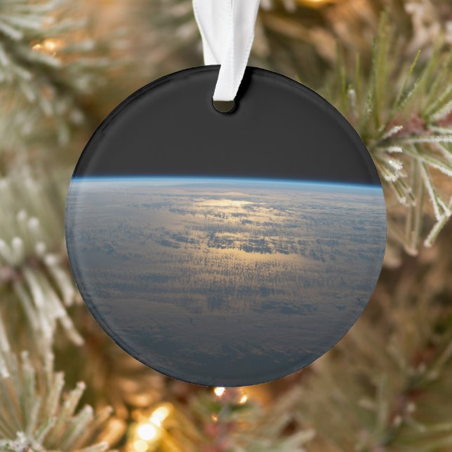 Sunglint Beams Off A Partly Cloudy South Pacific Ornament (Tree)