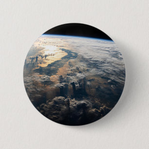 Sunglint Beams Off Celebes Sea In Southeast Asia 6 Cm Round Badge