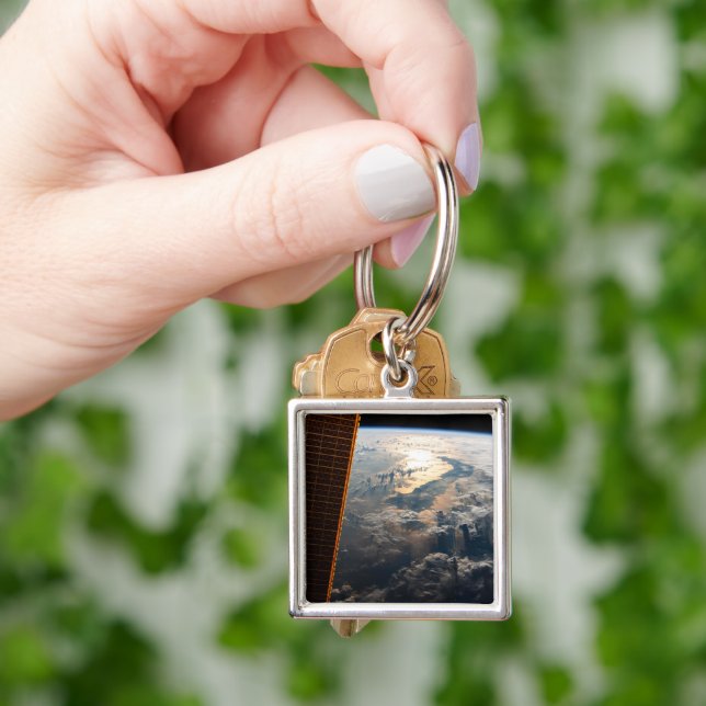 Sunglint Beams Off Celebes Sea In Southeast Asia Key Ring (Hand)