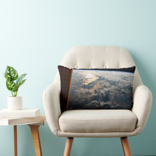 Sunglint Beams Off Celebes Sea In Southeast Asia Lumbar Cushion